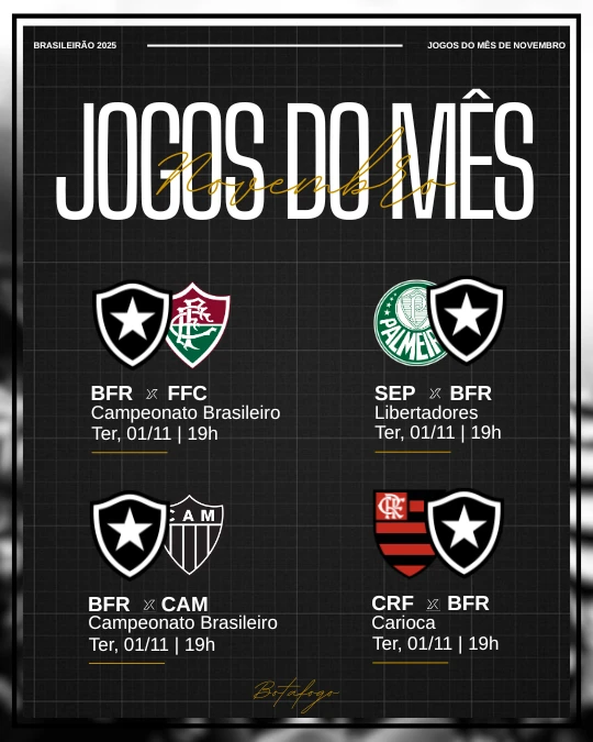 JOGOS DO MÊS BOTAFOGO