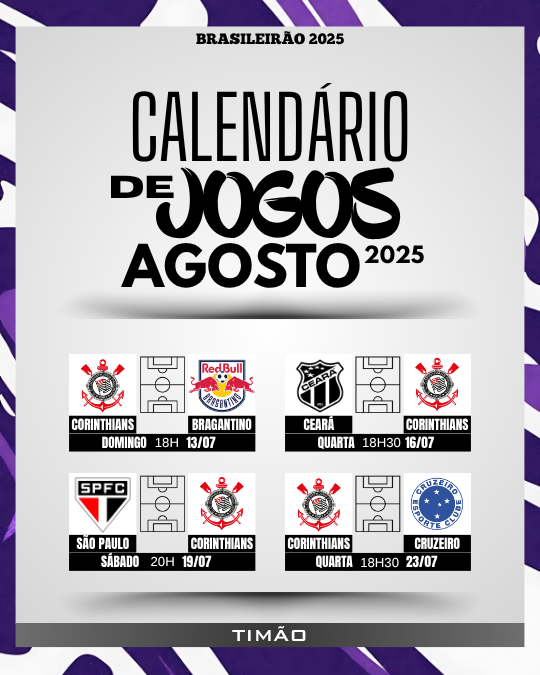 JOGOS DO MÊS CORINTHIANS